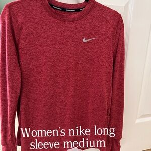 Nike Women's Heathered Red Long Sleeve Tee activewear